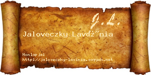 Jaloveczky Lavínia névjegykártya